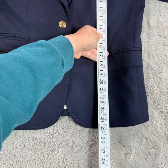 J. Crew Schoolboy Navy Wool Blazer Gold Button School Career Academia Women 8T - Picture 13 of 14